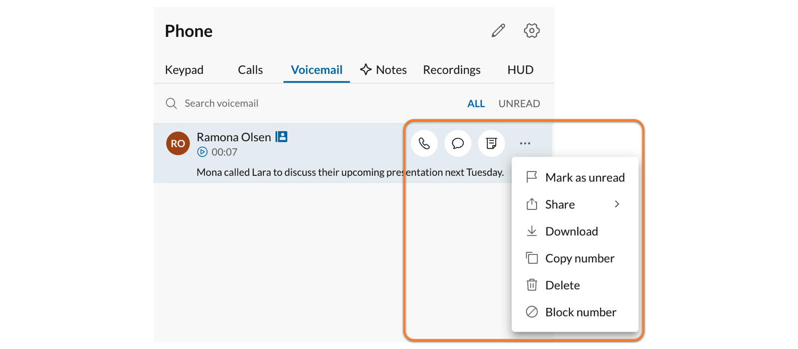 click the three-dot More icon at the far right to show additional options