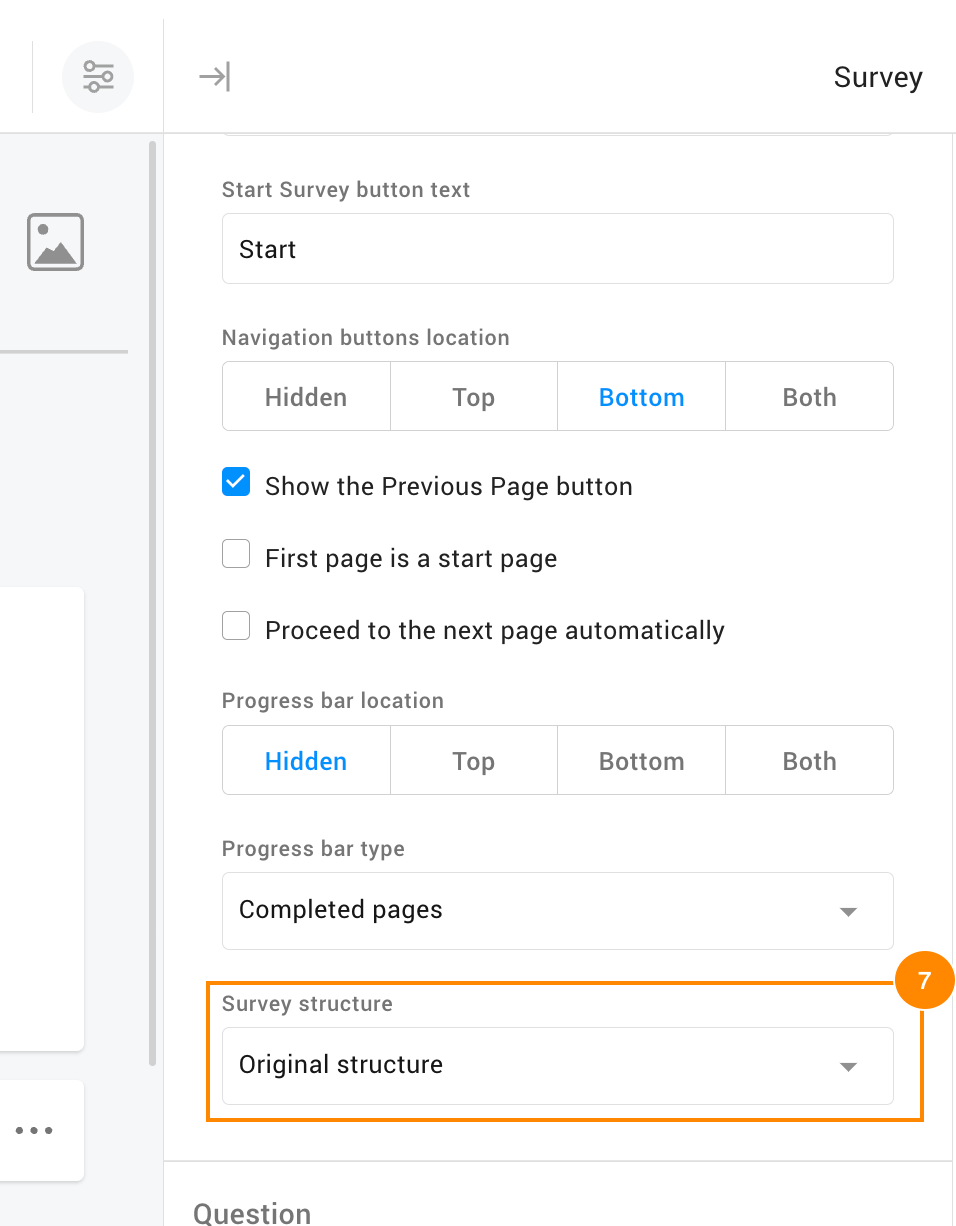 Navigation buttons in surveys