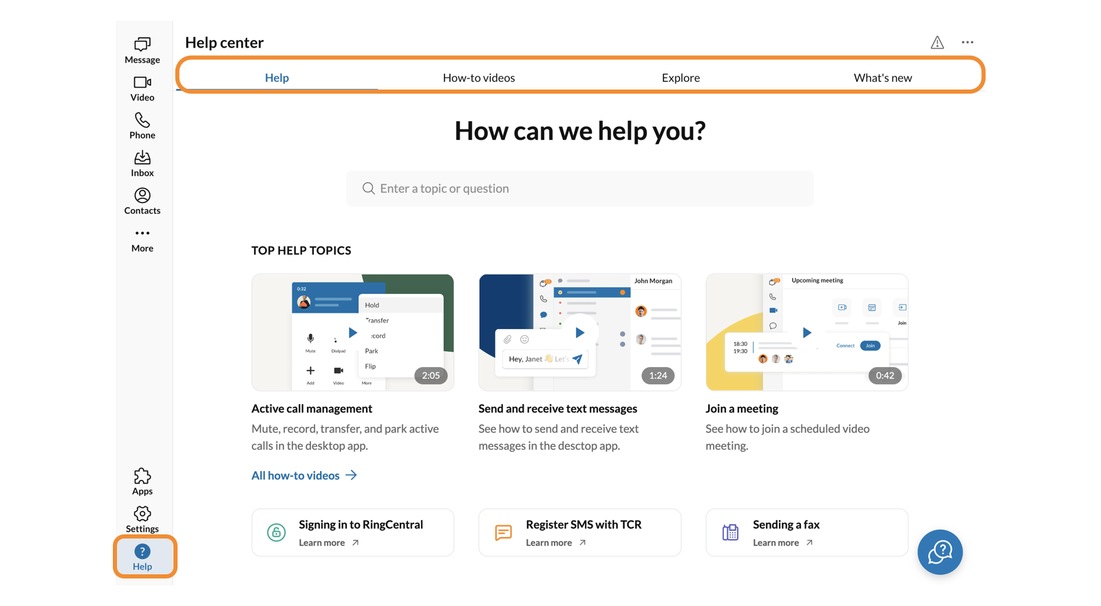 Automatisering creatief markt Using the Help center in the RingCentral app