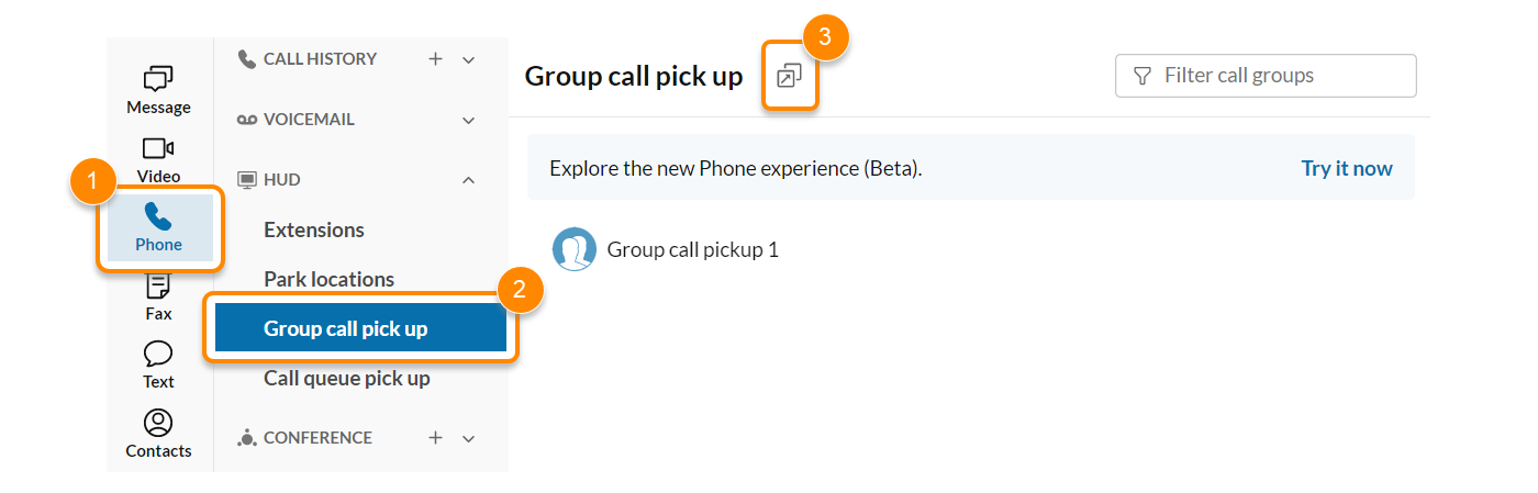 Heads-up display in the RingCentral app. 