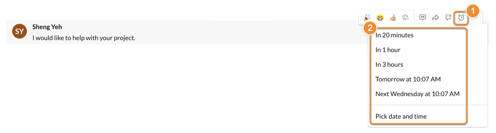 Setting a message reminder