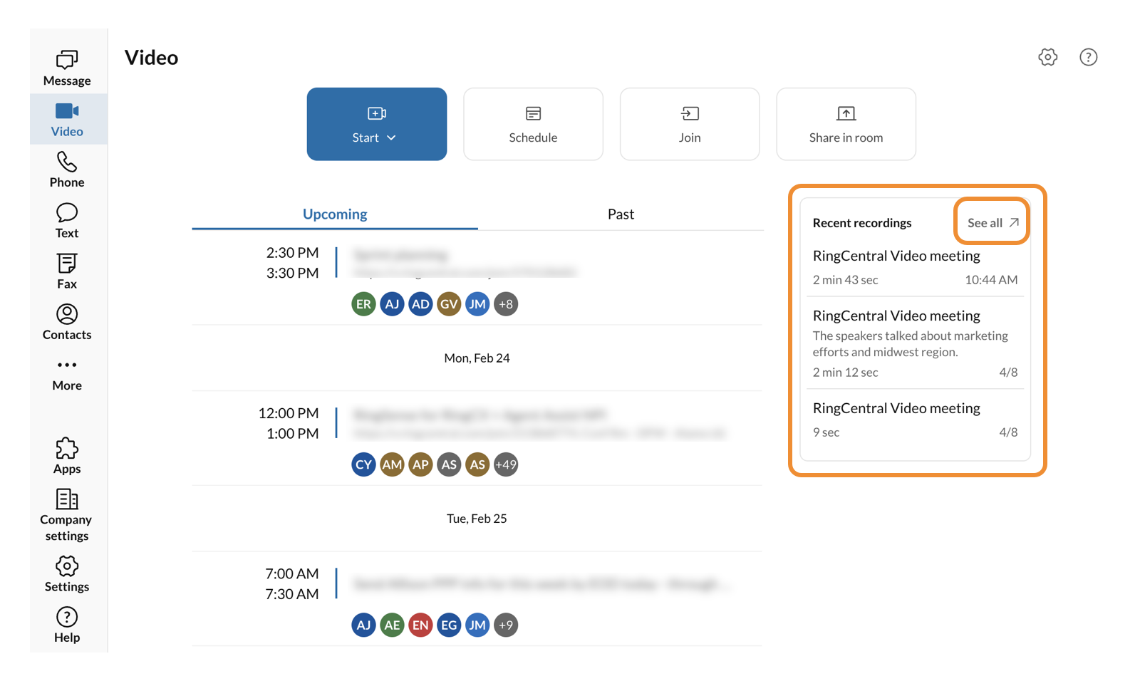 Viewing meeting recordings in the desktop & web app