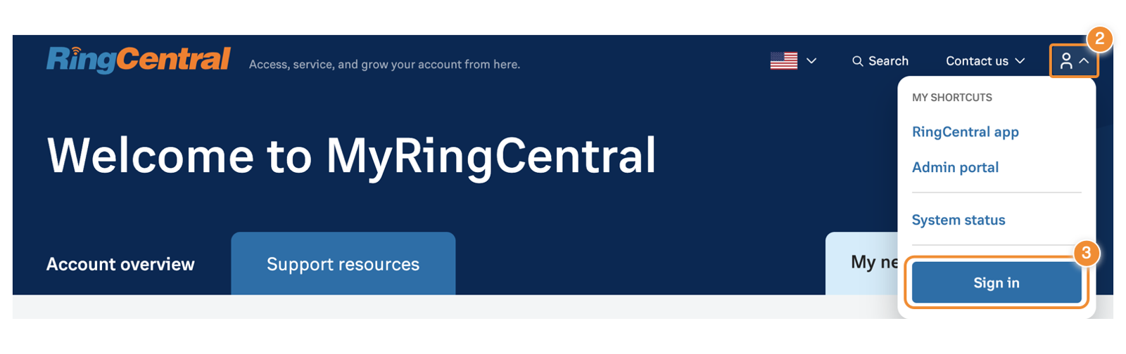 How to change password for Ring Central Phone