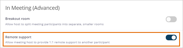 rc meetings enable remote support extension