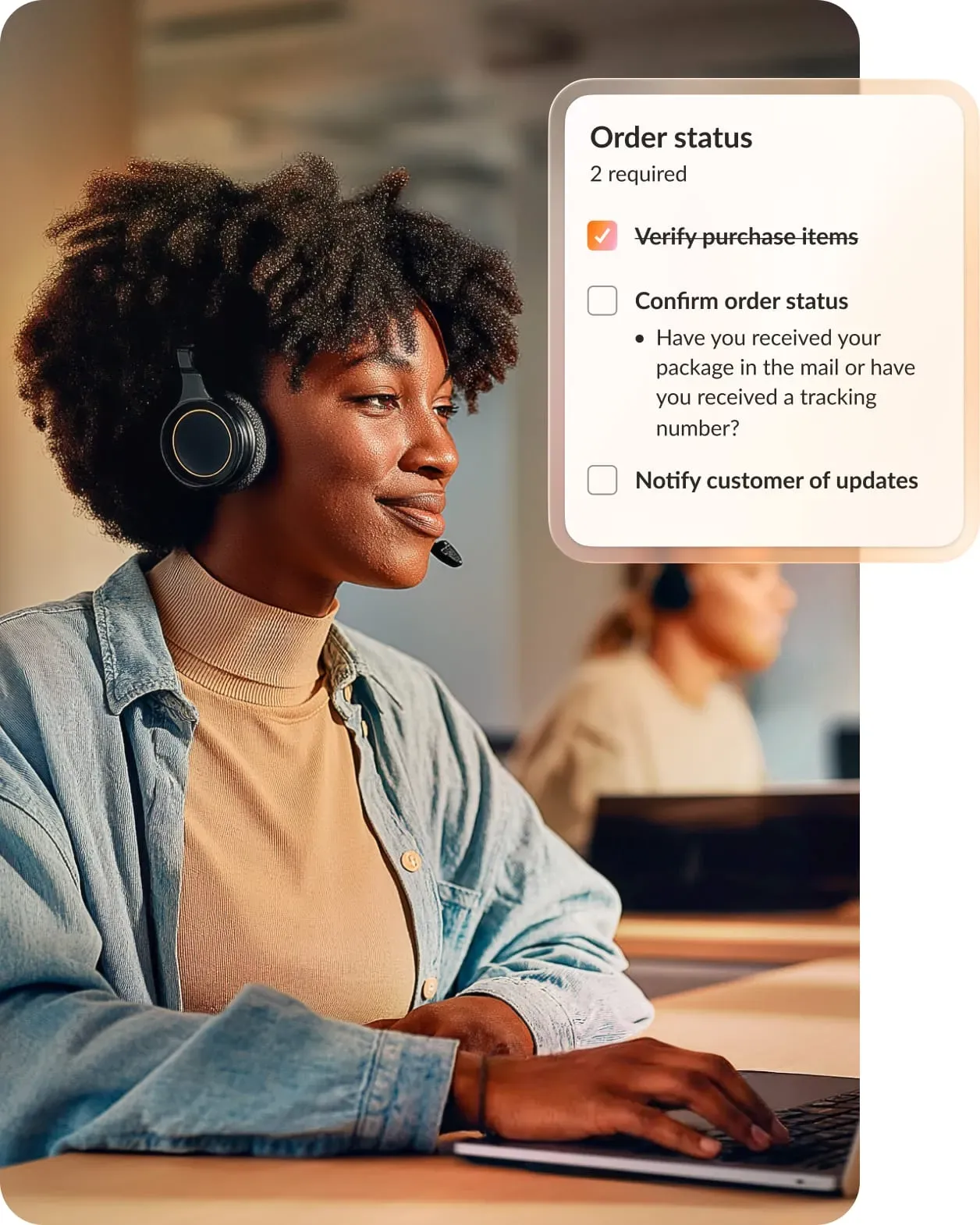 Once the IVR system hands a customer off to a live agent, AVA Agent Assist guides the conversation toward a resolution