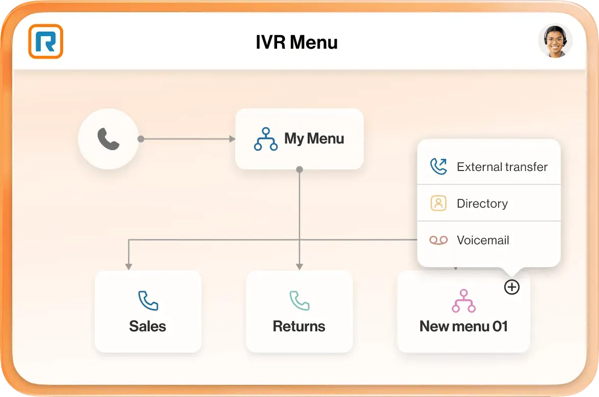 RingCentral Business Phone System includes a drag-and-drop IVR menu designer