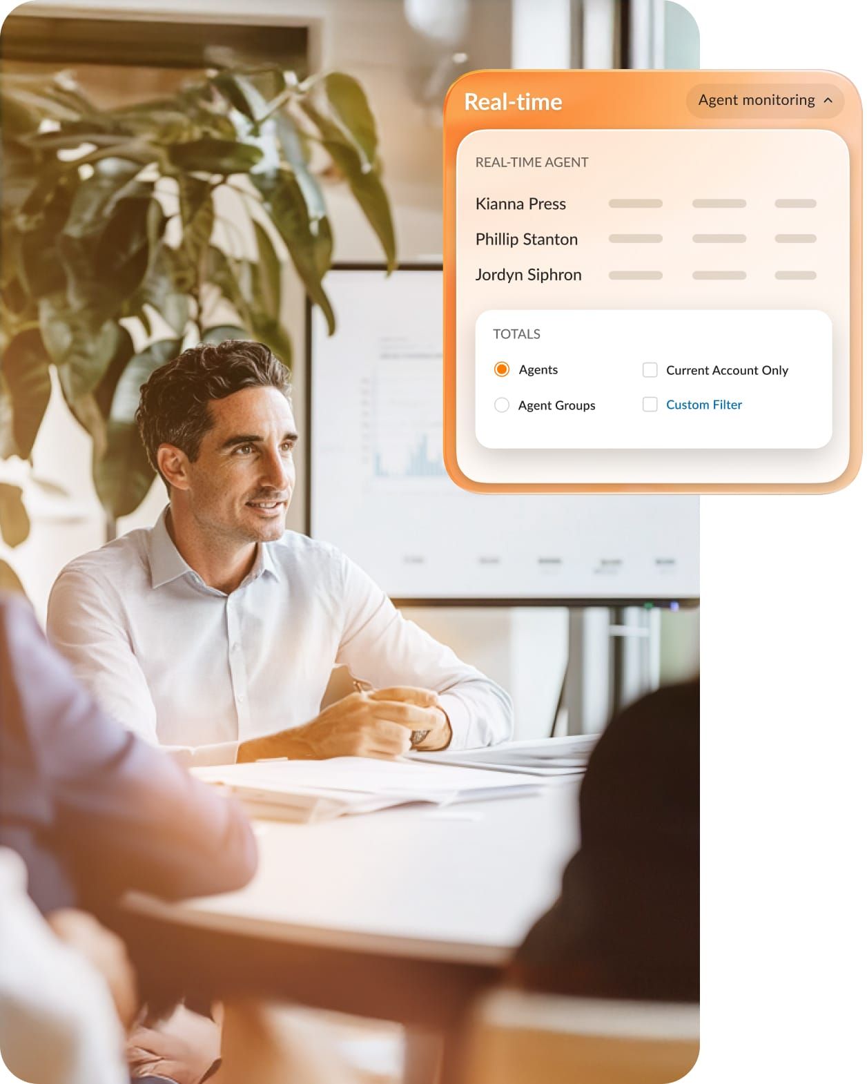 RingCX includes real-time agent monitoring that can provide compliance insights