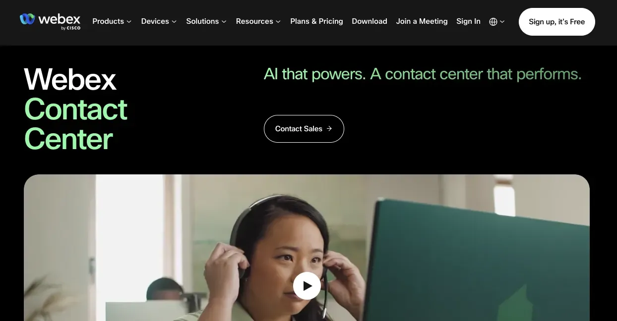 Built by Cisco, Webex is an enterprise-ready contact center platform.