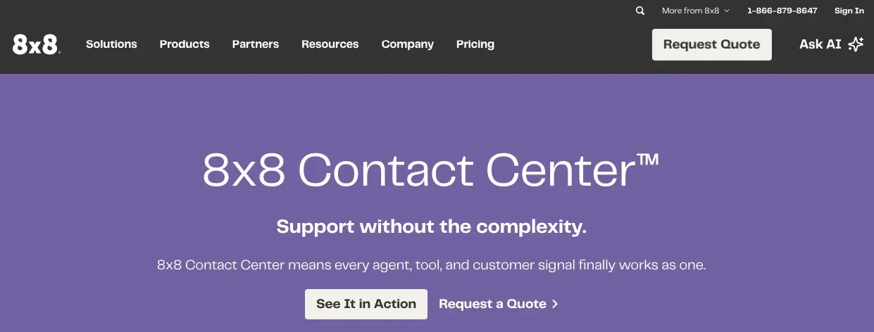 8x8 offers heavy AI automation layered onto contact center operations
