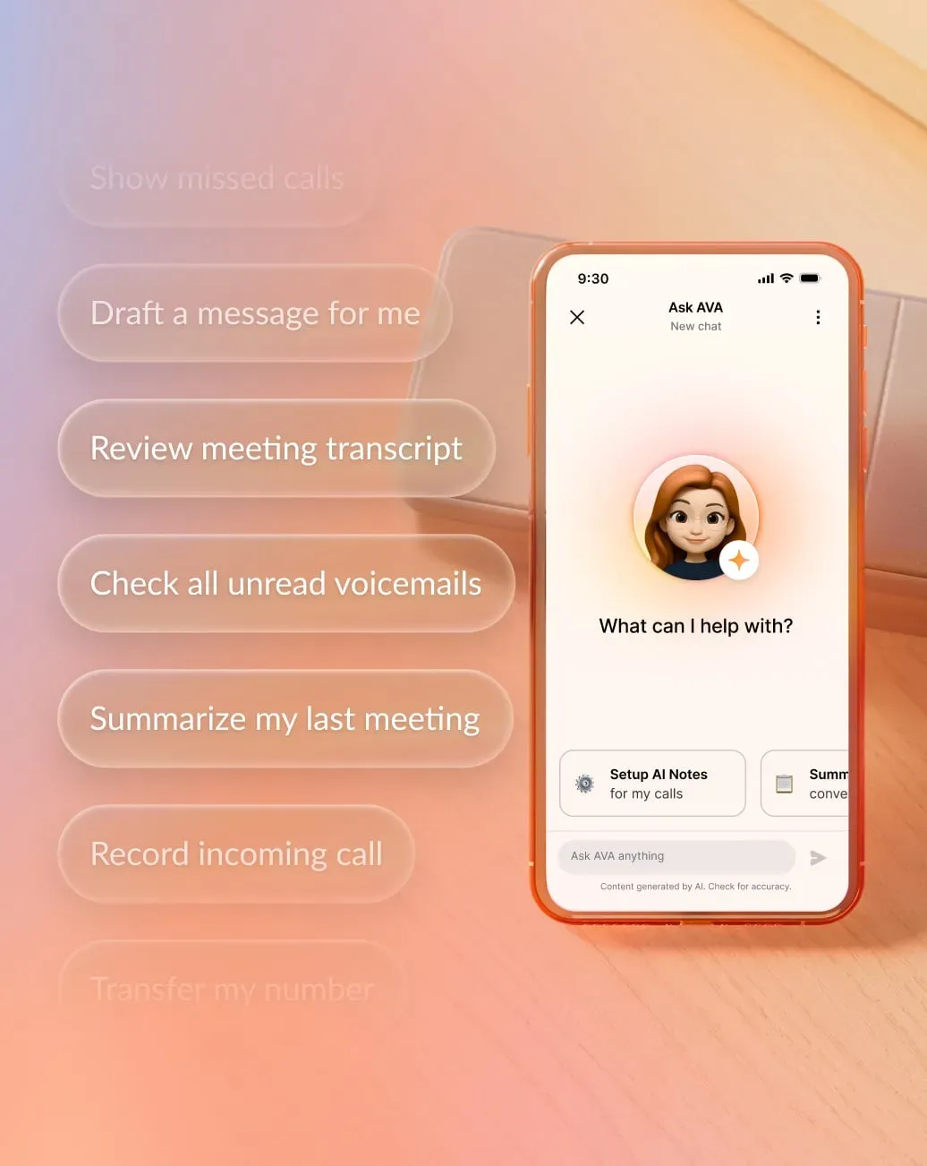 AI Virtual Assistant can draft messages, review transcripts, check voicemails, summarize meetings, and more