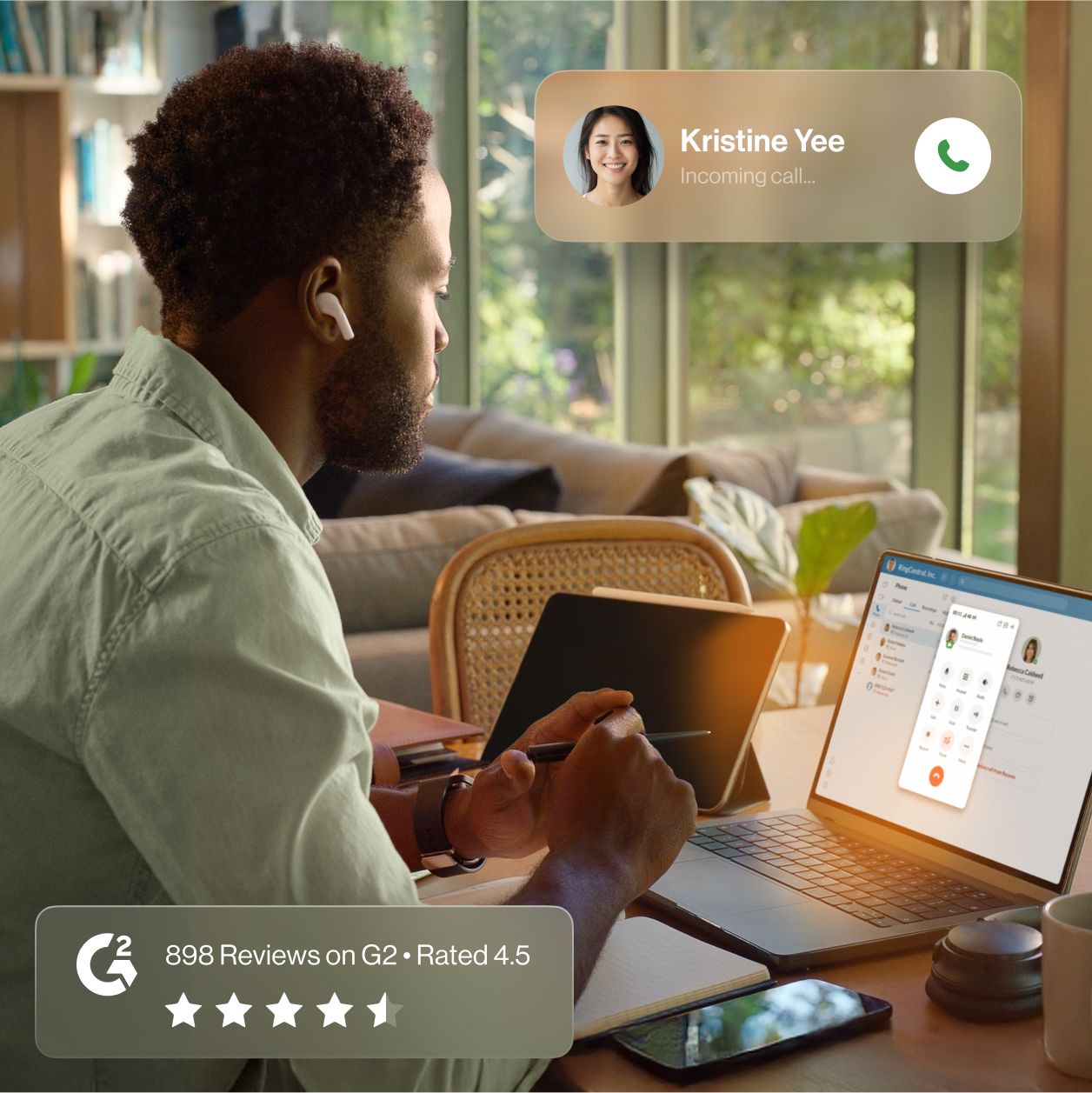 Inbox messages viewed on the RingCentral mobile app
