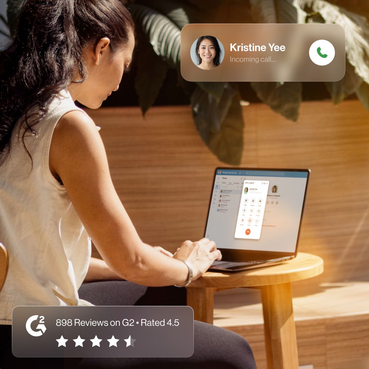 Inbox messages viewed on the RingCentral mobile app