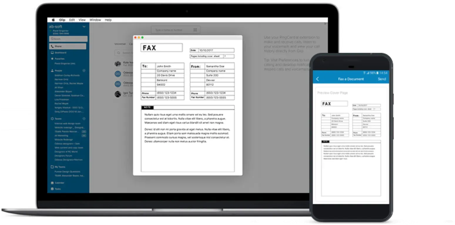 RingCentral flexible faxing