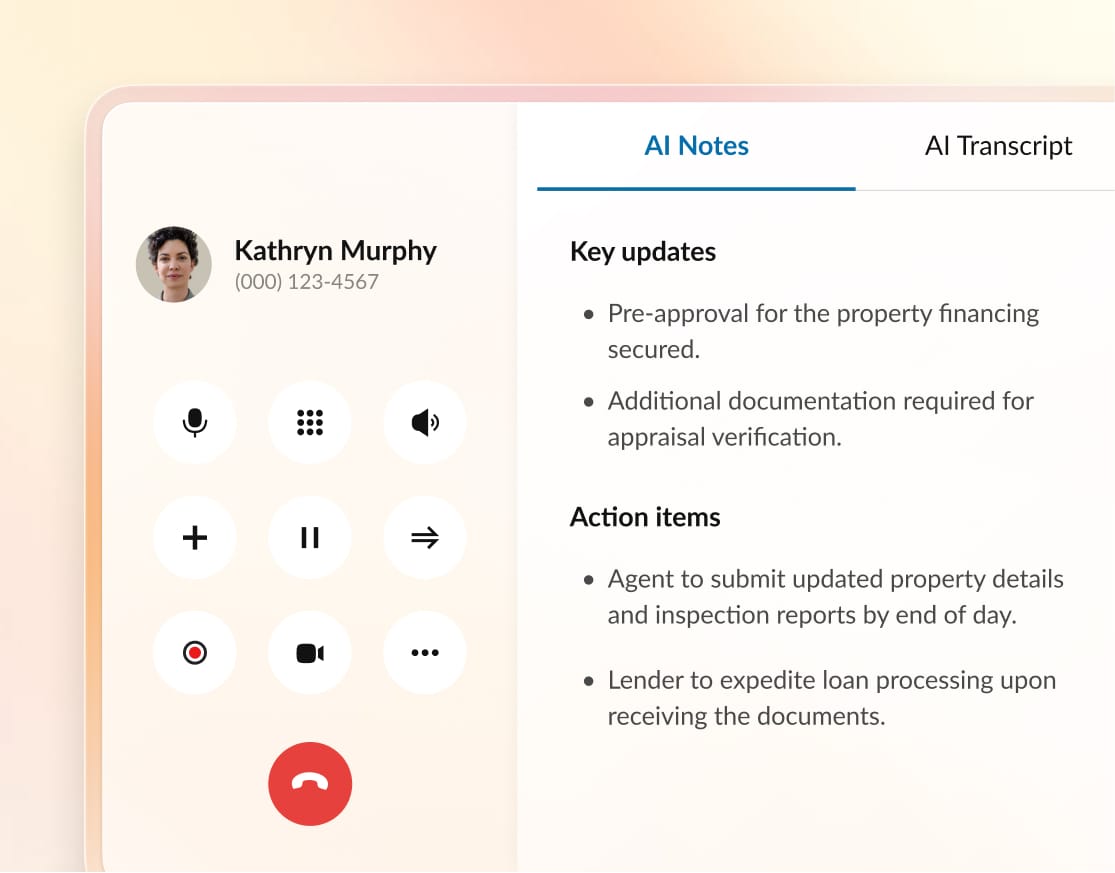 User interface showing AI-generated drafted messages