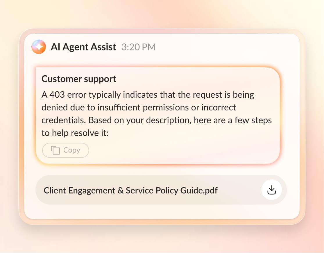 UI showing Agent Assist feature in the RingCentral app.