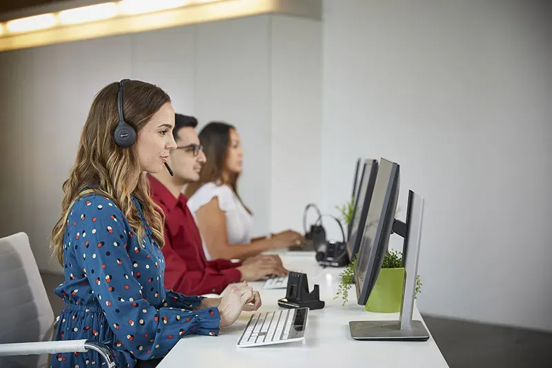 A call center agent trying to close a sale