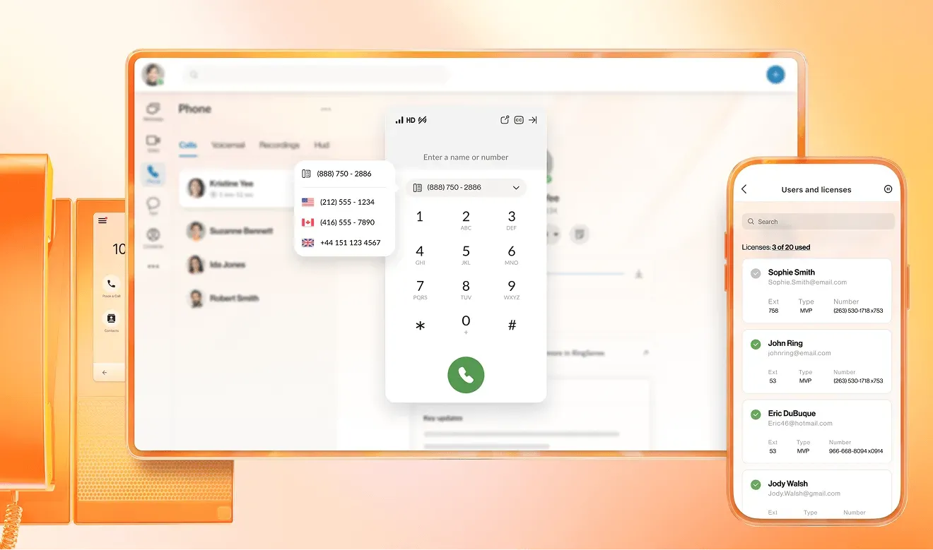 The customization dashboard of RingCentral Events