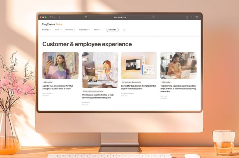 A screenshot of blogs on the customer and employee experience