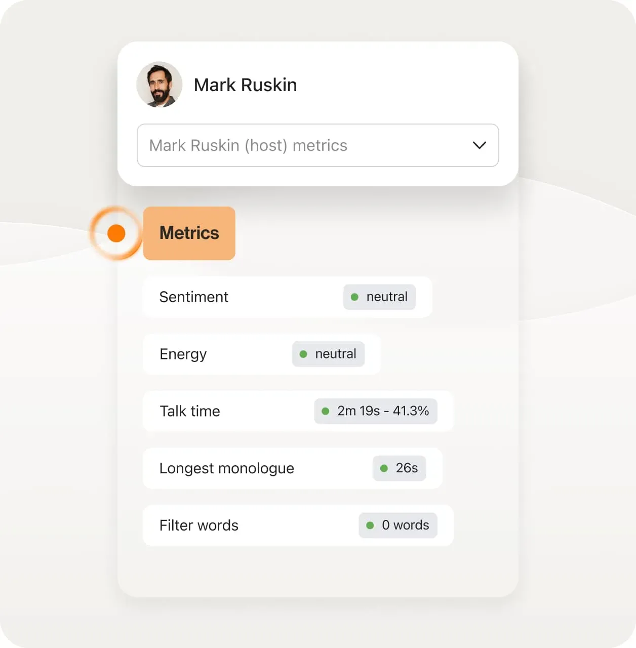 The Sentiment Analysis feature of the RingCentral RingEX app