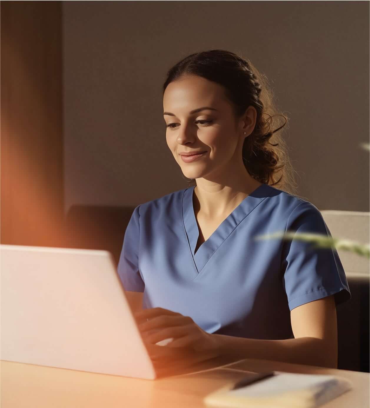 A healthcare professional using RingCentral for handling appointment scheduling, sending medical intake forms, and triaging initial patient concerns