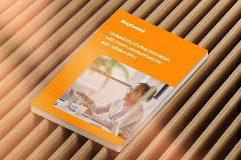 The cover of RingCentral's Unleashing startup innovation with cloud communications and collaboration datasheet