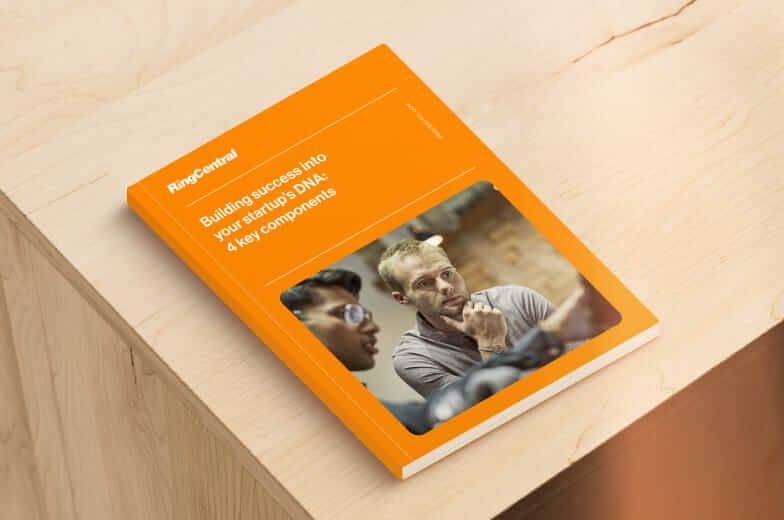 The cover of RingCentral's Building success into your startup's DNA ebook