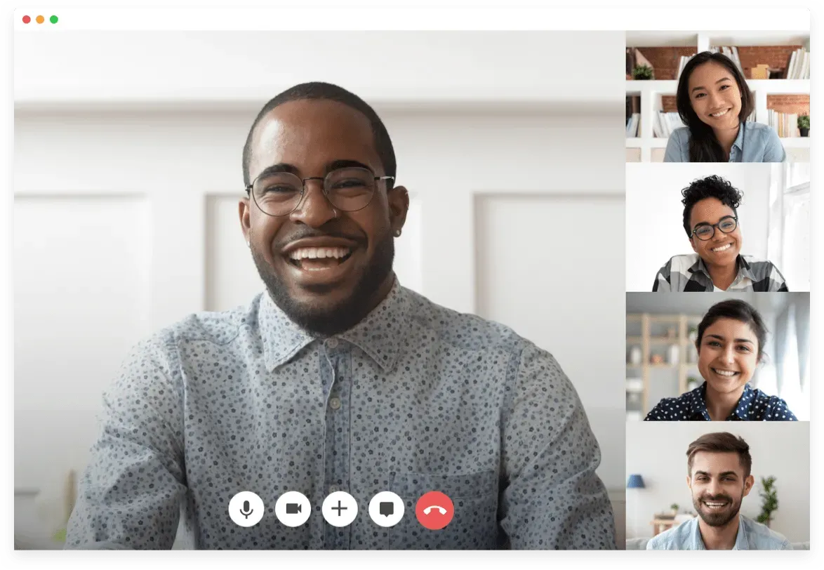 Team using RingCentral Video for their online meeting